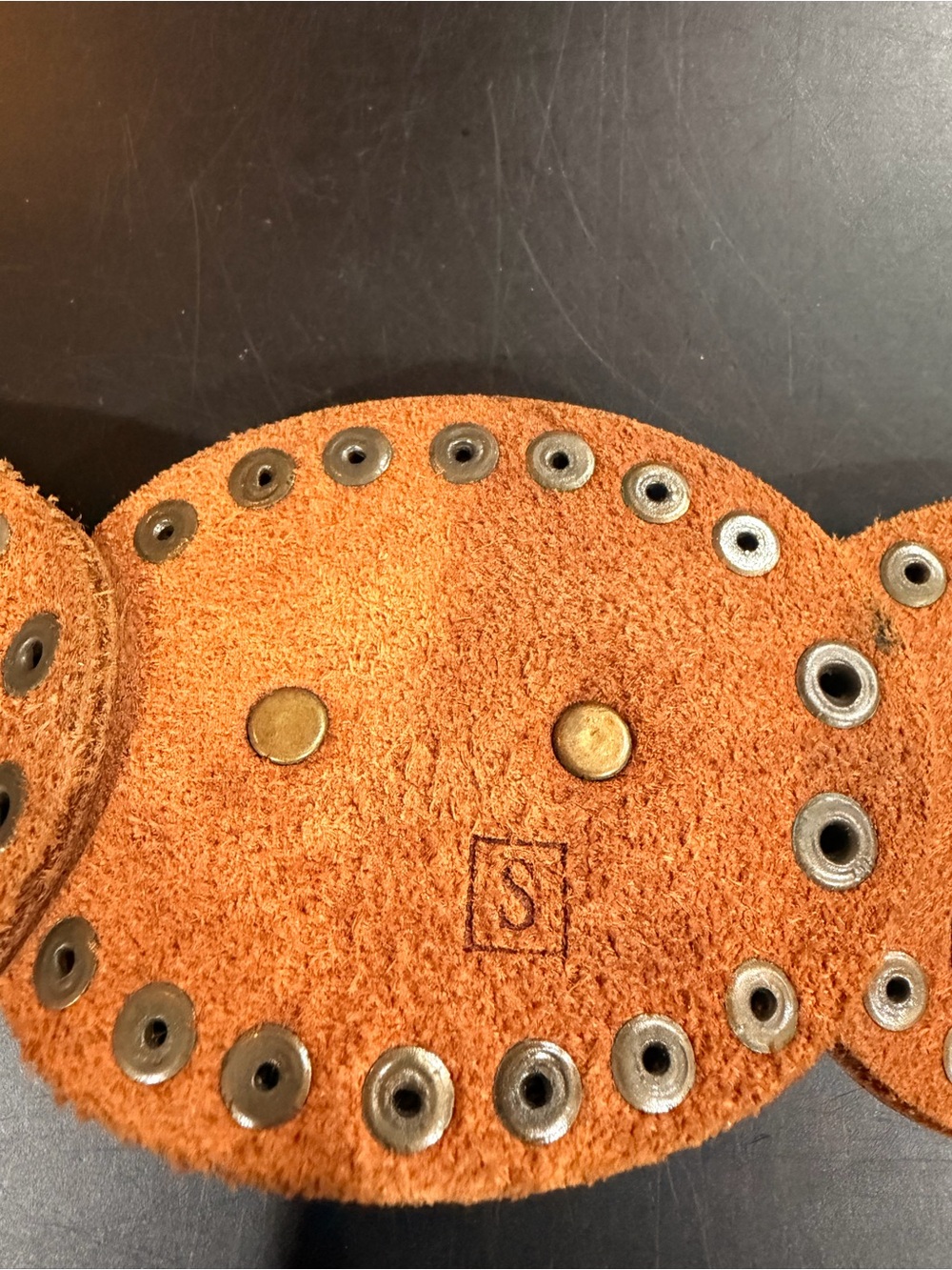 Vintage 1996 Fossil Genuine Leather Concho Belt Brown Studded Western Boho S - Picture 4 of 9
